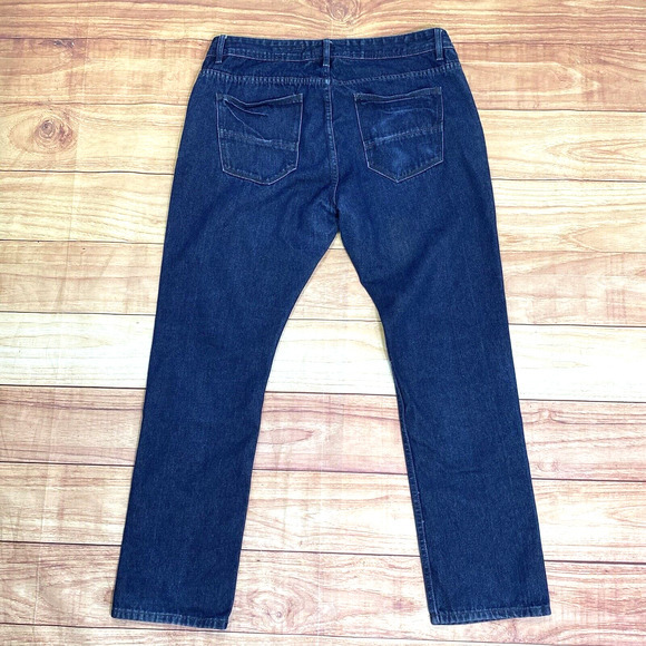 Michael Brandon Slim Straight Jeans Mens 36x30 Dark Wash Casual Work - Picture 2 of 8